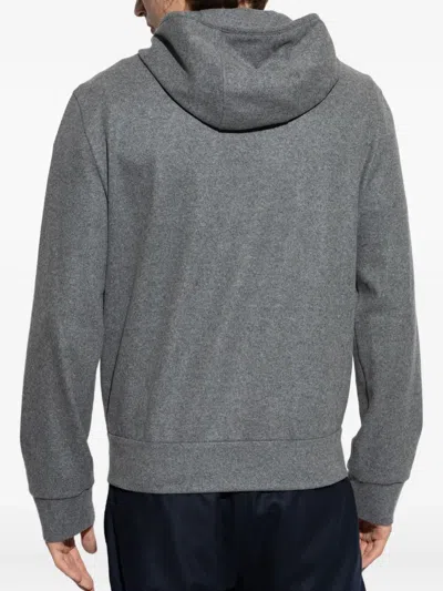 Moncler Cardigan Zippé En Laine Mélangée In Gray