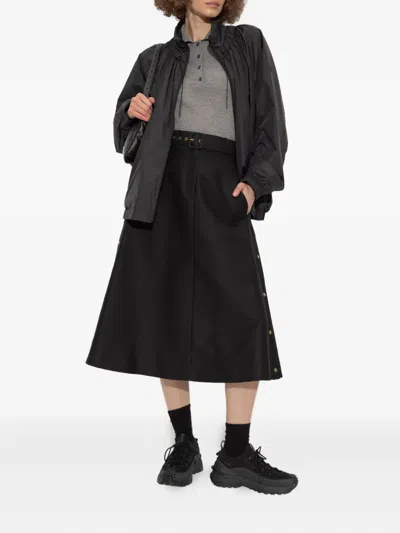 Moncler Valencay Drawstring Windbreaker Jacket In Black