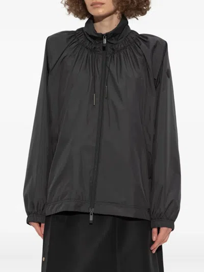 Moncler Valencay Drawstring Windbreaker Jacket In Black