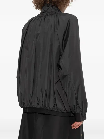 Moncler Valencay Drawstring Windbreaker Jacket In Black