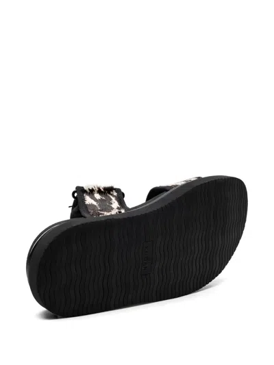 Hogan Double-strap Flat Sandals In Black