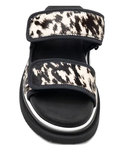 Hogan Double-strap Flat Sandals In Black