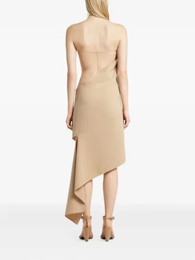 Courrèges Asymmetrical Crepe Dress In Neutral