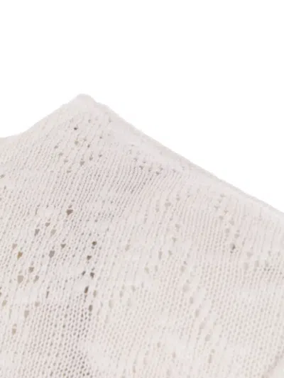 Reward If Found Floral-panel Knit Top In White