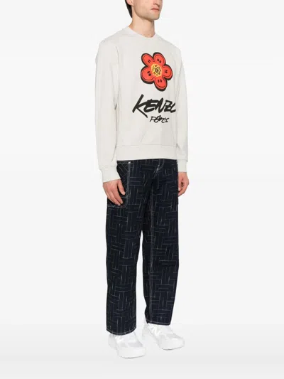 Kenzo Relaxed Fit Futura Classic Sweatshirt With Vibrant Graphic In White