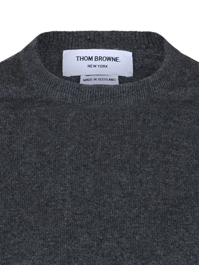 Thom Browne Dark Gray Wool 4-bar Sweaters