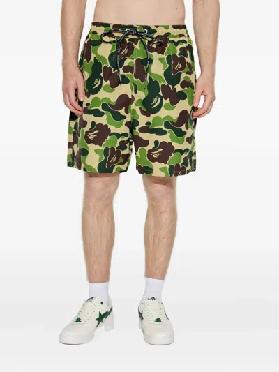 A Bathing Ape Camouflage-print Bermuda Shorts In Green