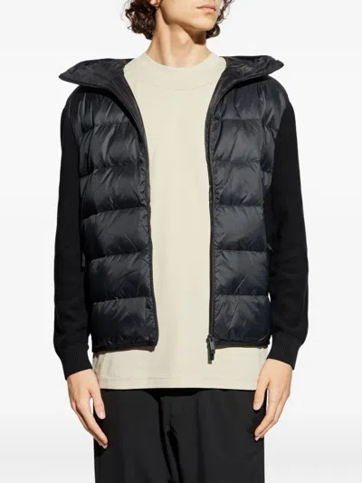Moncler Sweat Zippé En Coton Matelassé In Black