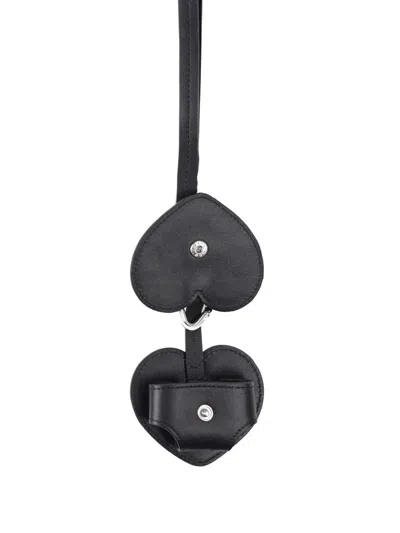 Ambush Heart Leather Airpods Case In Black
