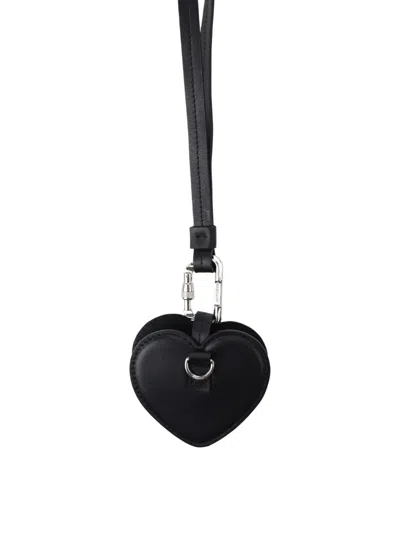 Ambush Heart Leather Airpods Case In Black