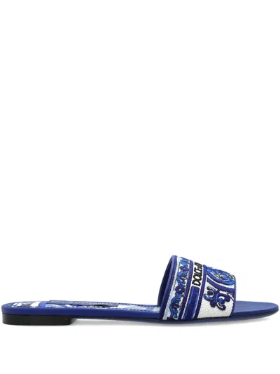 Dolce & Gabbana Flat Sandals  Woman Color Blue In Blue