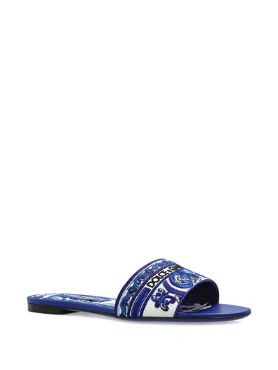Dolce & Gabbana Flat Sandals  Woman Color Blue In Blue
