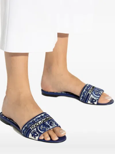 Dolce & Gabbana Flat Sandals  Woman Color Blue In Blue