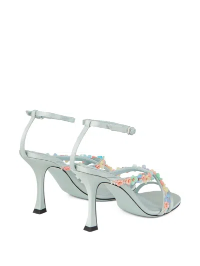 Jimmy Choo Blanche 90 Satin Heeled Sandals In White