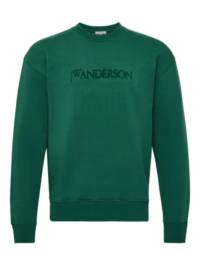 Jw Anderson Crew Neck Long Sleeves Sweatshirt In Green