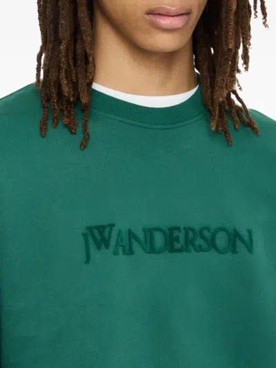 Jw Anderson Crew Neck Long Sleeves Sweatshirt In Green