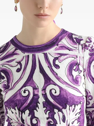 Dolce & Gabbana Majolica Print Mini Dress In Multi