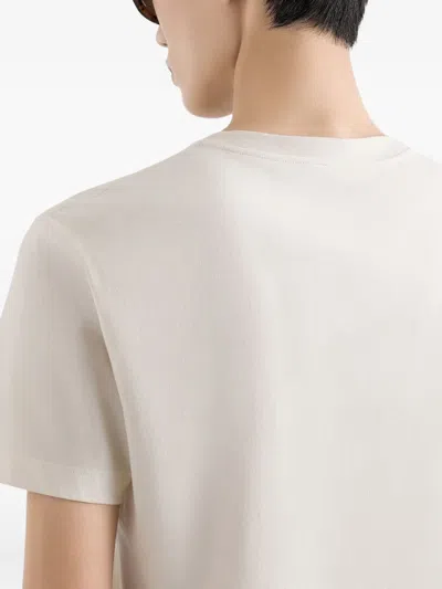 Dolce & Gabbana T-shirt Mit Logo-applikation In White