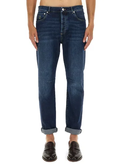 Brunello Cucinelli Relaxed-fit Jeans With Rolled Cuffs In Blue
