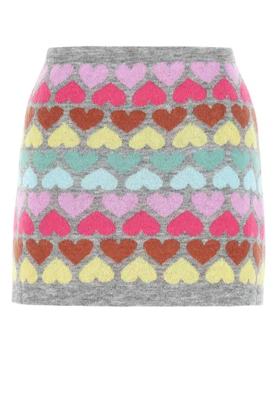 Marco Rambaldi Embroidered Mohair Blend Mini Skirt In Pink