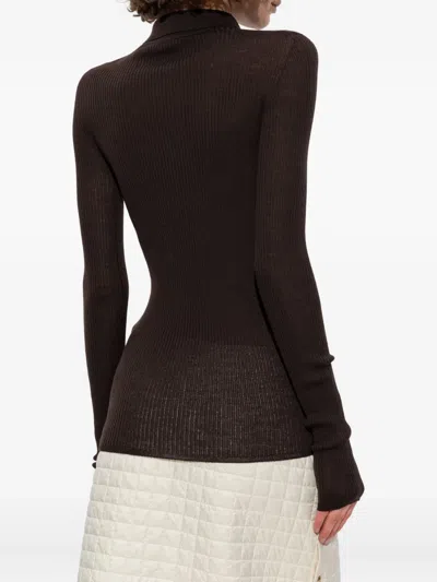 Moncler Ribbed-knit Wool Polo Shirt