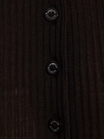 Moncler Ribbed-knit Wool Polo Shirt