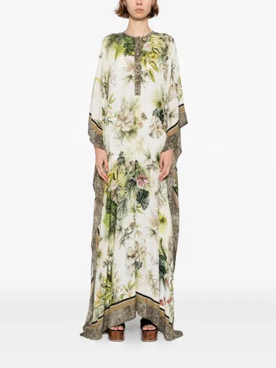 Elie Saab Savannah-print Chiffon Kaftan In Green