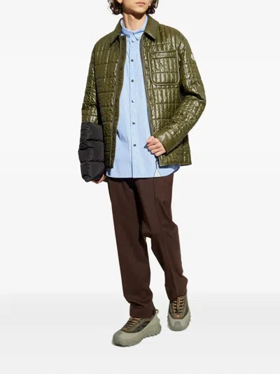 Moncler Madiere Rectangle Tech Casual Jacket In Green