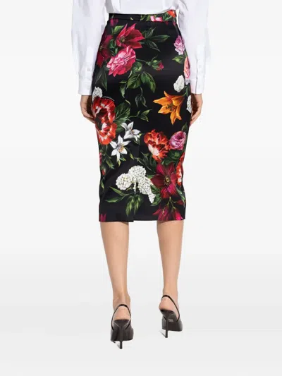 Dolce & Gabbana Floral-print Pencil Skirt In Multi