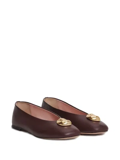 Fabiana Filippi Button-embellished Ballet Flats In Brown