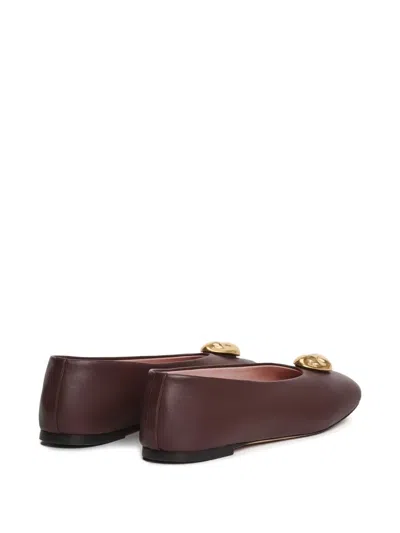 Fabiana Filippi Button-embellished Ballet Flats In Brown