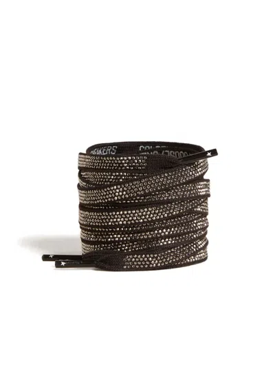 Golden Goose Strass-embellished Cotton Shoe Laces In Brown