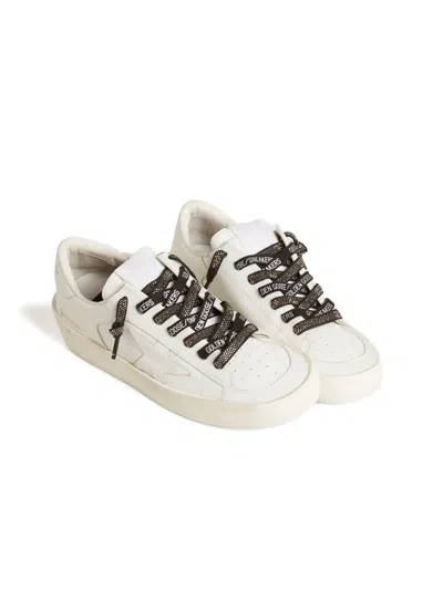 Golden Goose Strass-embellished Cotton Shoe Laces In Brown