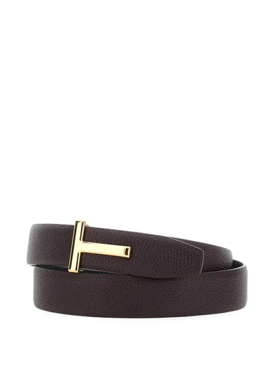 Tom Ford Grained Leather T-buckle Belt