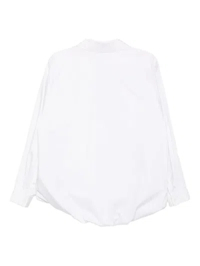Tibi Poplin Bubble Hem Jacket In White