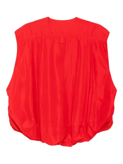 Tibi Sleeveless Blousant Vest In Red