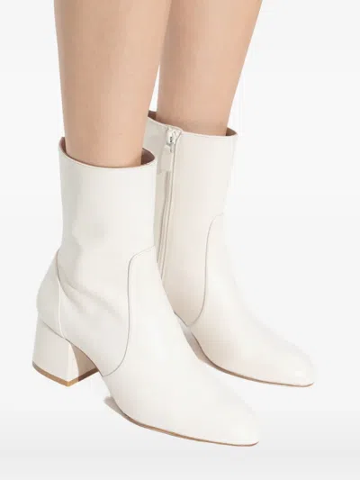Stuart Weitzman 60mm Leather Heeled Boots In White
