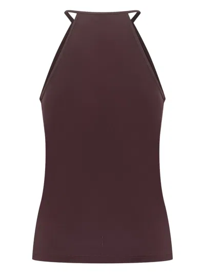 Tom Ford Cut Out Halterneck Top In Burgundy