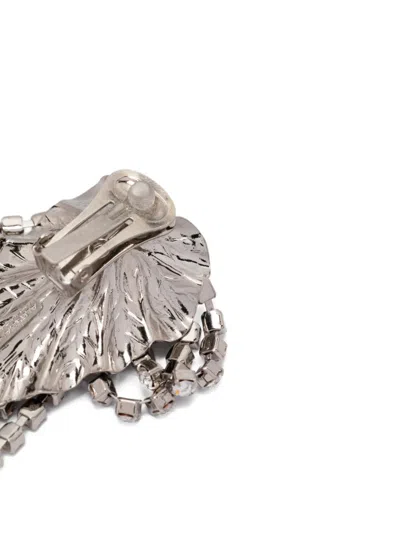 Alessandra Rich Crystal-embellished Fringed Earrings In Metallic