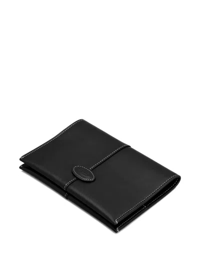 Tod's Leather Passport Wallet In Black