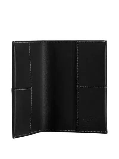 Tod's Leather Passport Wallet In Black