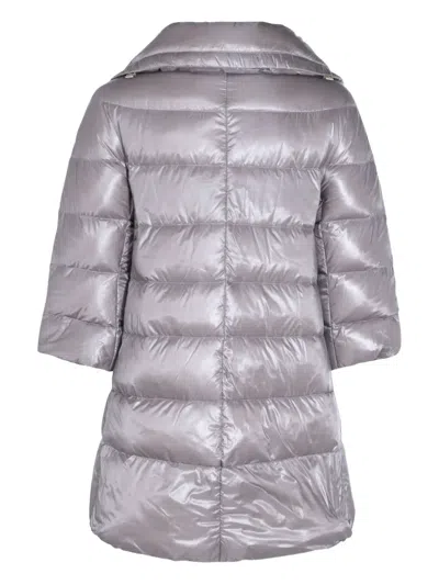 Herno Padded Jackets With High Collar And Side Pockets In Gray