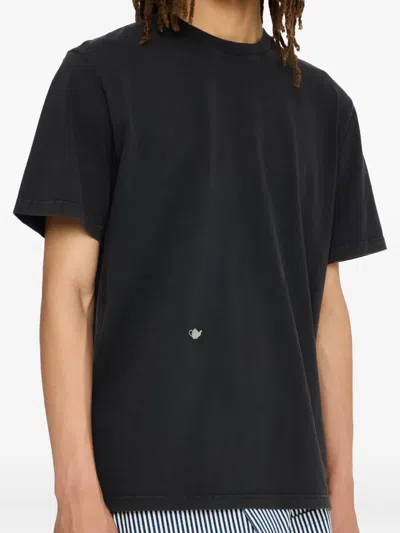 Jw Anderson Logo-embroidered T-shirt In Black
