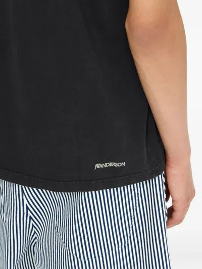 Jw Anderson Logo-embroidered T-shirt In Black