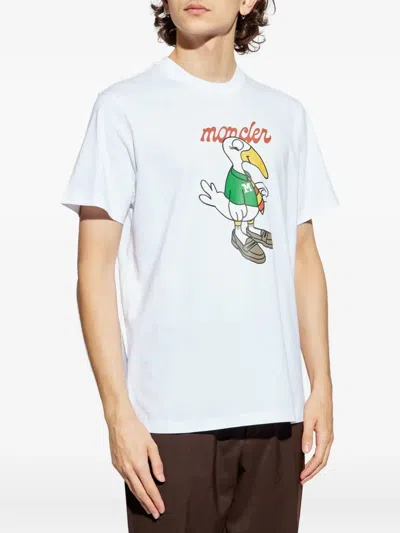 Moncler Monduck Mascot Cotton Graphic T-shirt In White