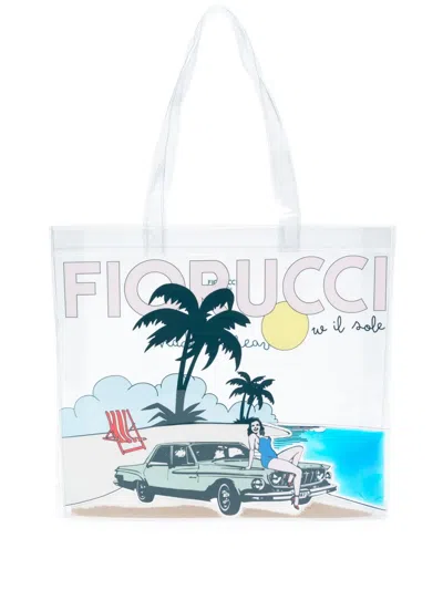 Fiorucci Multicolour Pvc Shopper In White