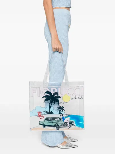 Fiorucci Multicolour Pvc Shopper In White