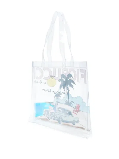 Fiorucci Multicolour Pvc Shopper In White