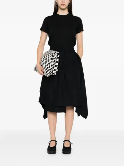 Y-3 Twill Asymmetrical Midi Skirt In Black