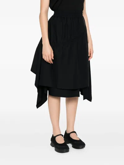 Y-3 Twill Asymmetrical Midi Skirt In Black